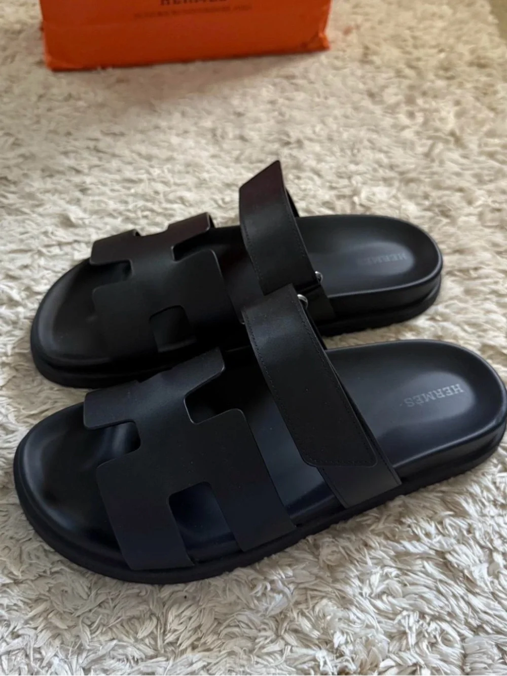 Hermes Black Chypre Sandals Women’s